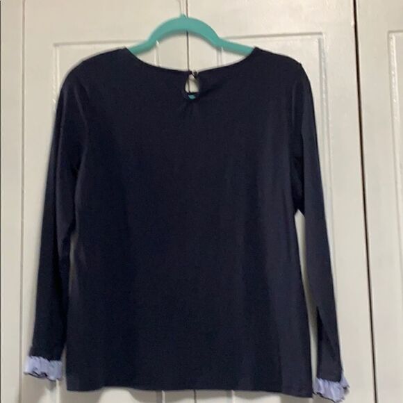 Talbot’s petites sweater navy ruffled top size Mp - Picture 4 of 8